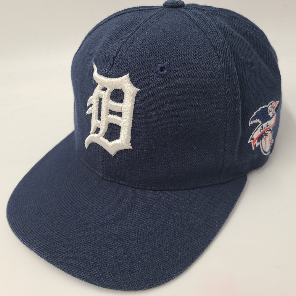 Vintage Detroit Tigers Hat Strapback GCC G Cap Blue MLB Baseball Wool Blend Men